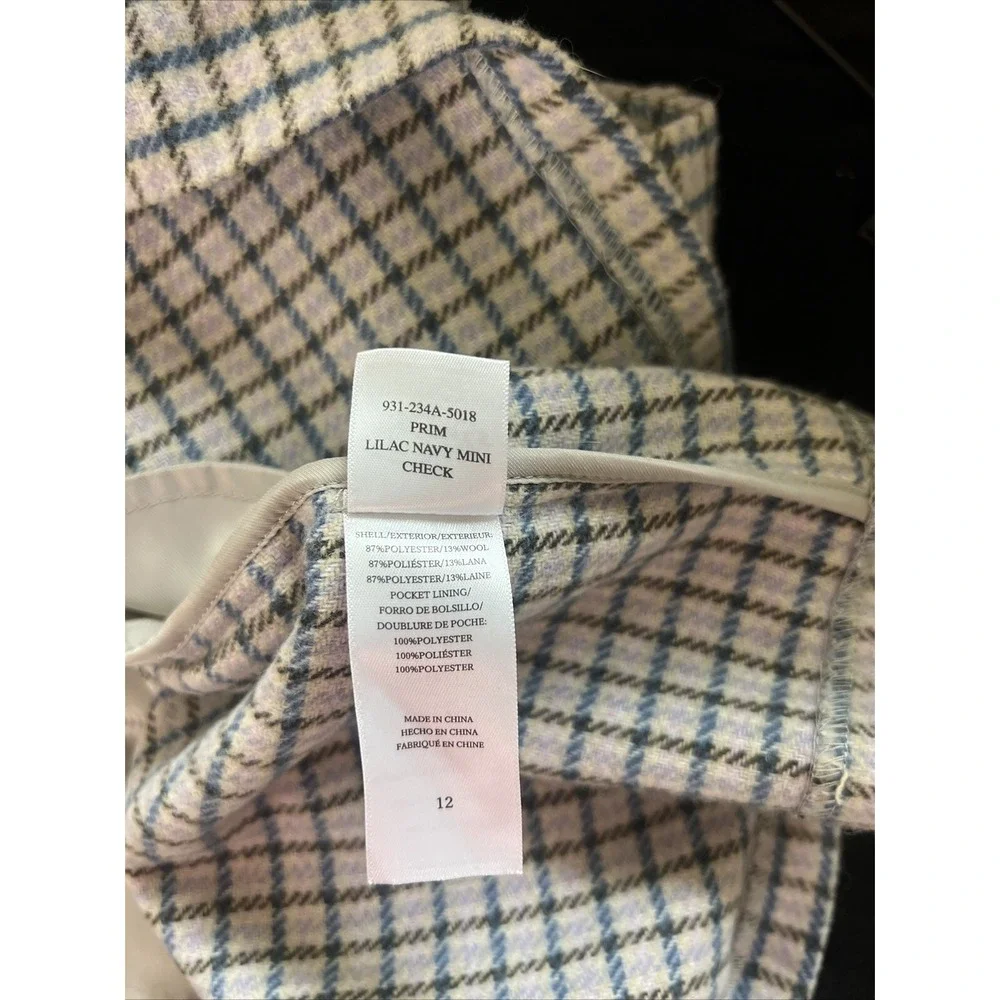 Rails Women's Size 12 Prim Lilac Navy Mini Check Skirt Winter Plaid